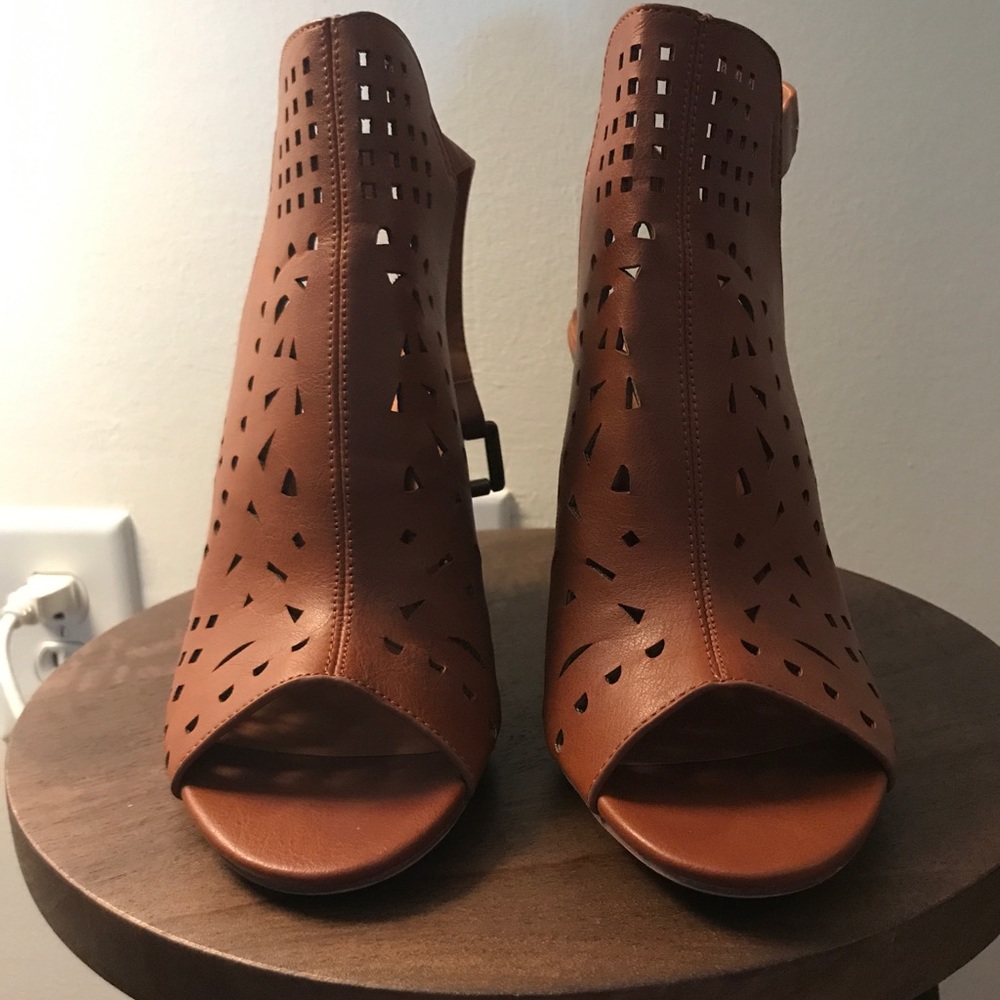 ASOS Block Heel Faux Leather Sandals